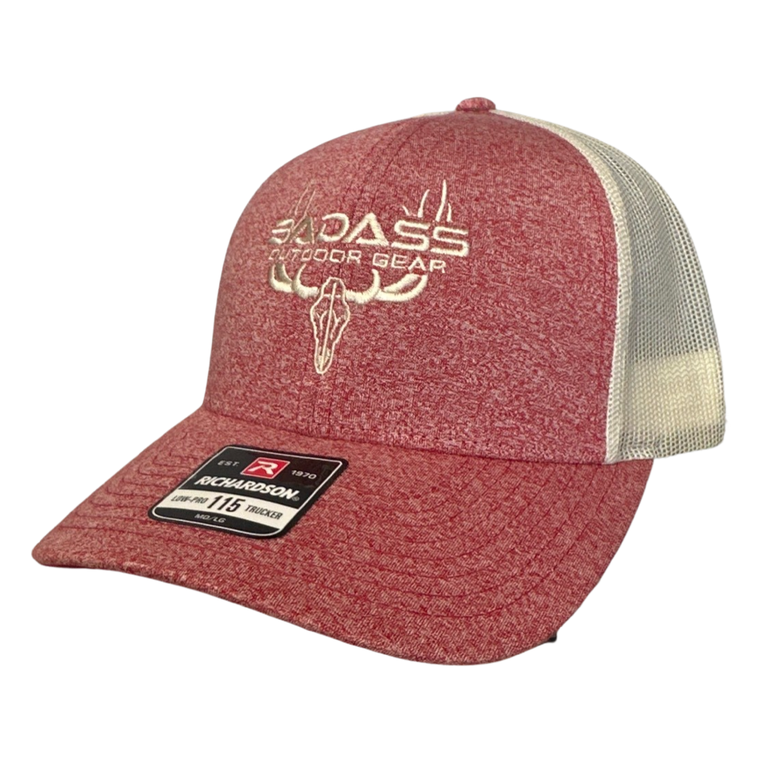 Badass Outdoor Gear Through the Antler Trucker Hats Heather Red