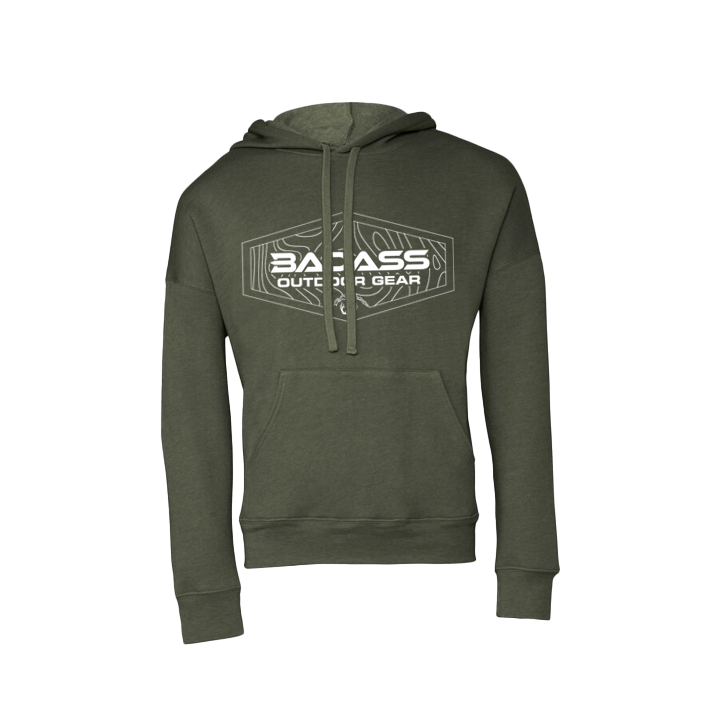 Badass Outdoor Gear Topo Map Hoodie Military Green Color