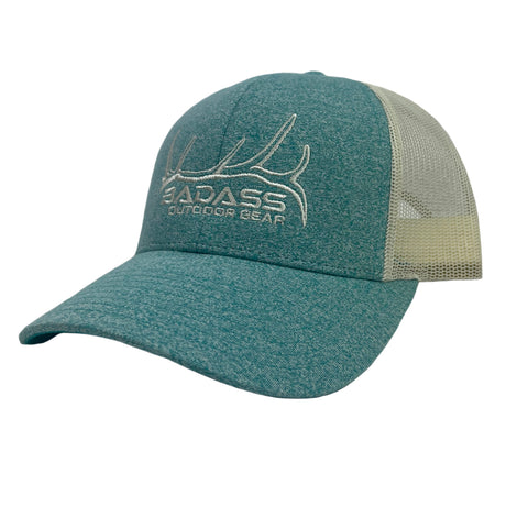 Badass Outdoor Gear Elk Shed Trucker Hat Teal/White Color