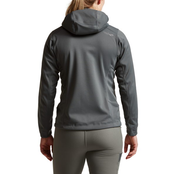 Sitka Women's Jetstream Jacket Lead Back View Hood Down