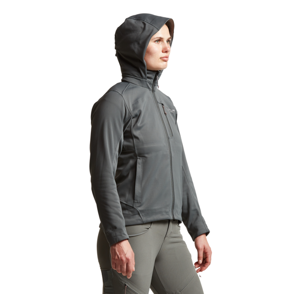 Sitka Women's Jetstream Jacket Lead Side View Hood Up