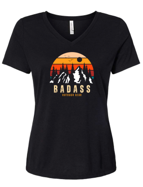 Badass Outdoor Gear Women's Multi Color Mountain T-Shirt