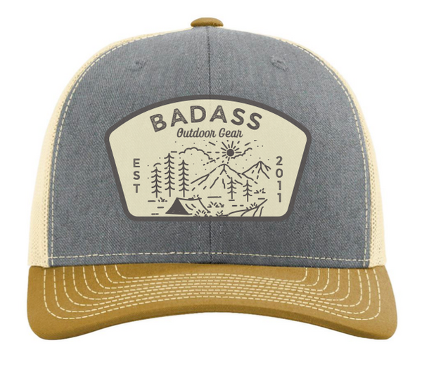 Badass Outdoor Gear Patch Hat Brown/Tan / Wood Veneer