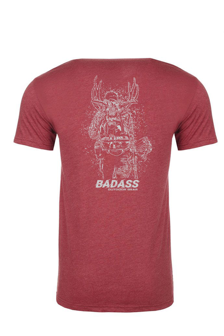 Badass Outdoor Gear Bowhunter T-Shirt - Cardinal Color - Back Design