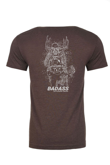 Badass Outdoor Gear Bowhunter T-Shirt - Espresso Color - Back Design