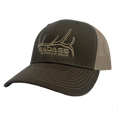 Badass Outdoor Gear Elk Shed Trucker Hat Brown/Tan
