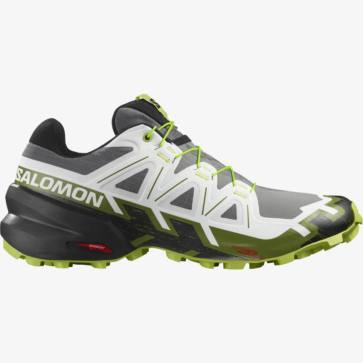 Salomon Speedcross 6 GTX White Black Green Men's Trail Shoes