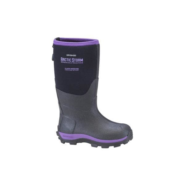 DryShod Arctic Storm Kid’s Winter Boots - Black Purple / 10 